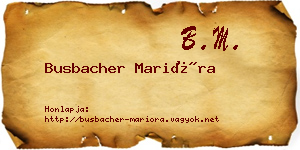 Busbacher Marióra névjegykártya